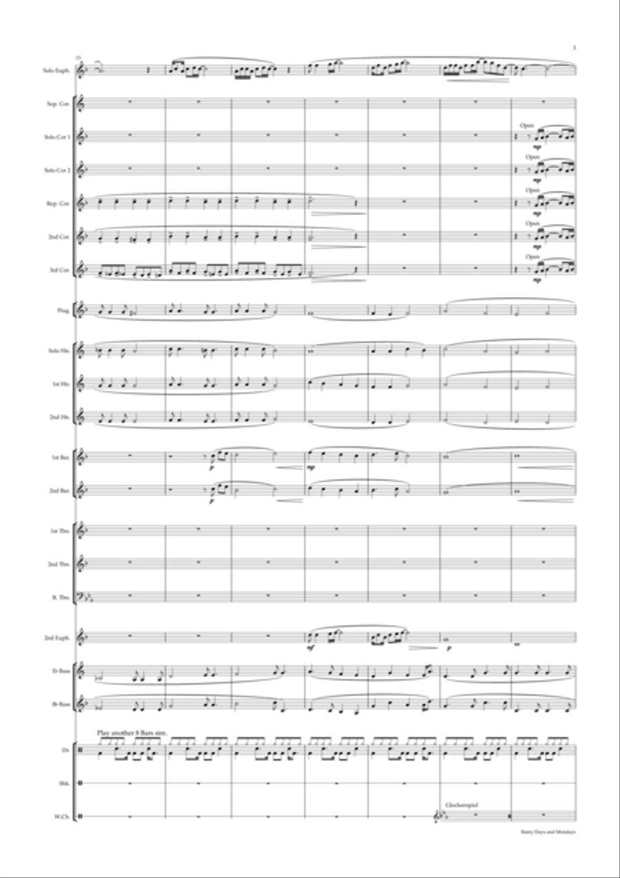 Rainy Days And Mondays Brass Band scores gallery preview page 3