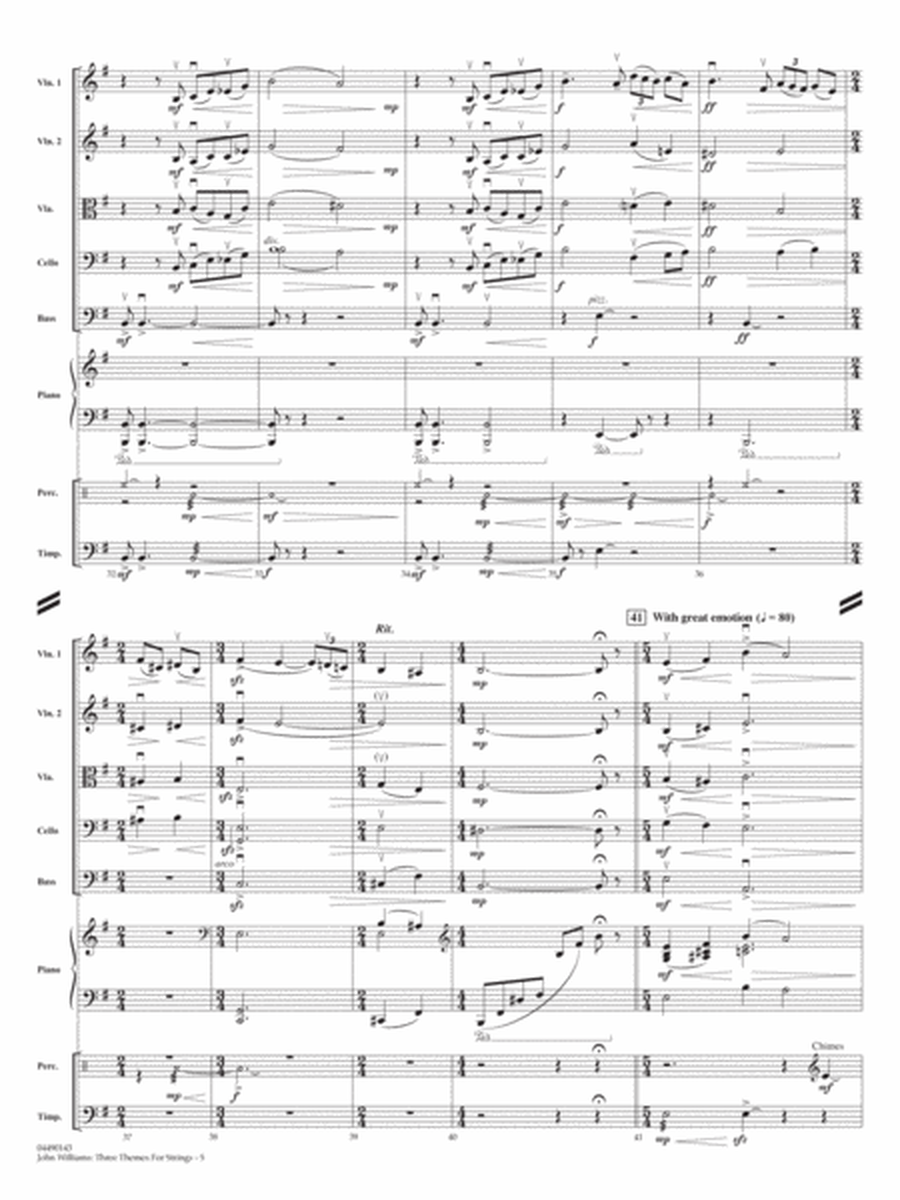 John Williams: Three Themes for Strings (arr. John Moss) - Full Score