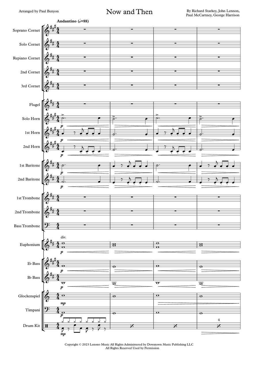 Now And Then Now And Then Brass Band scores gallery preview page 1