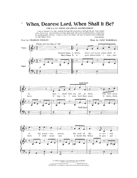 When, Dearest Lord, When Shall It Be?