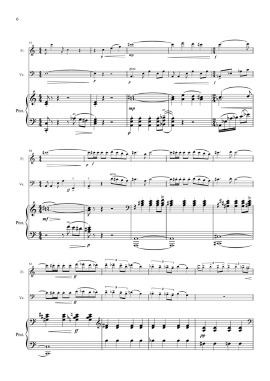 Sparrowhawk Tango. (Flute, Cello and Piano Arrangement)