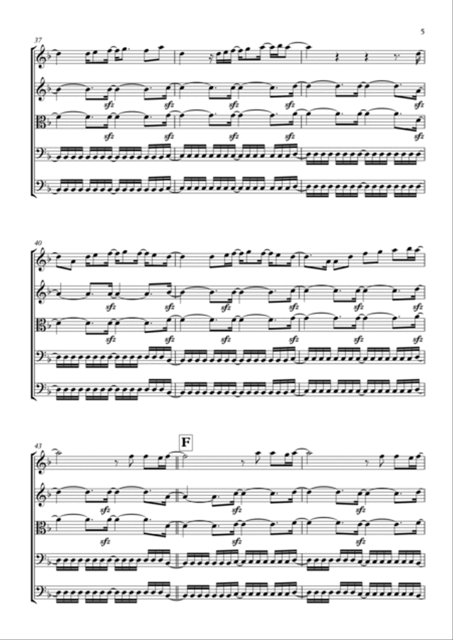 Fear Of The Dark Fear Of The Dark String Quintet scores gallery preview page 5