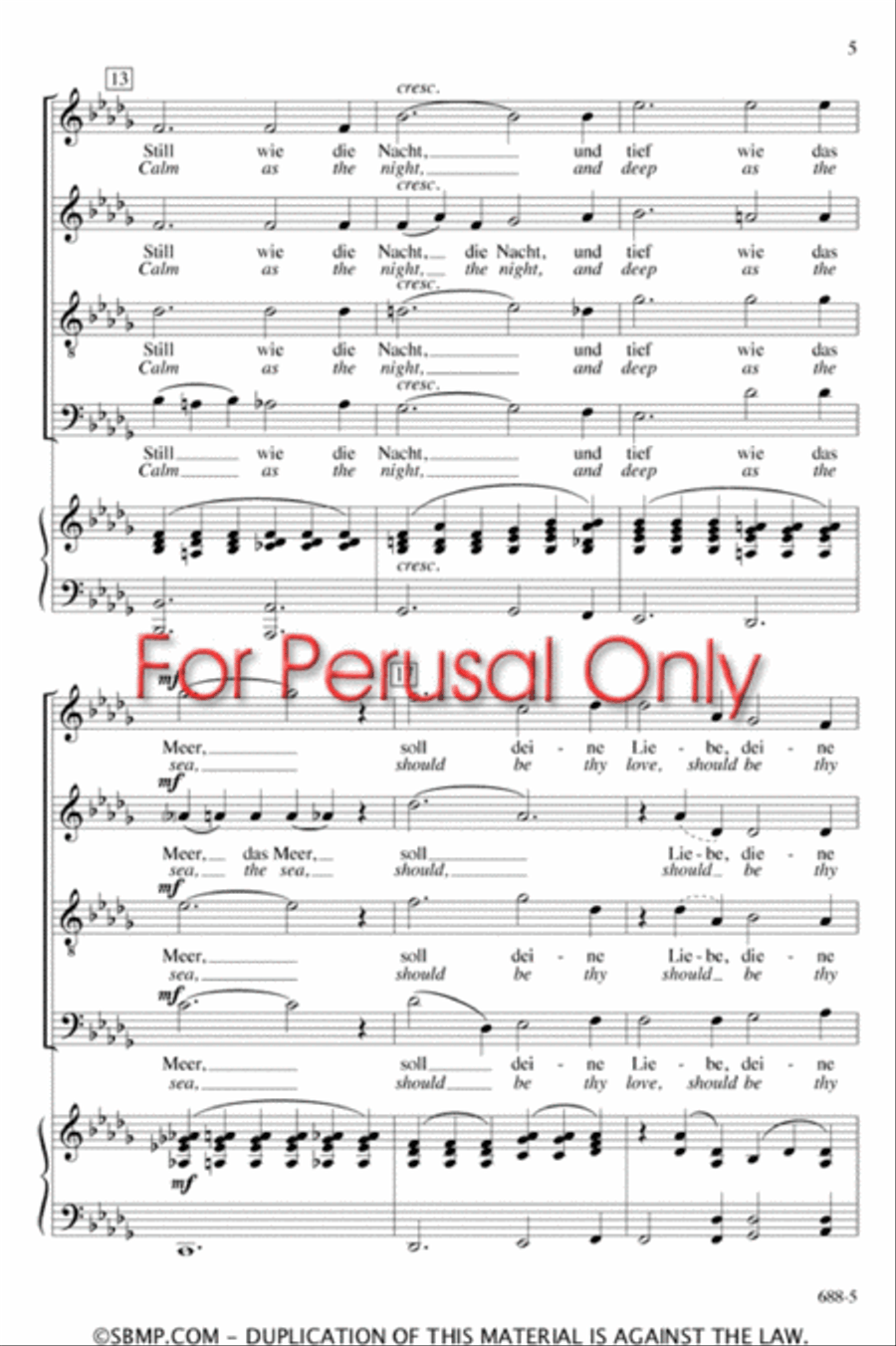 Still wie die Nacht - SATB Octavo 4-Part scores gallery preview page 4