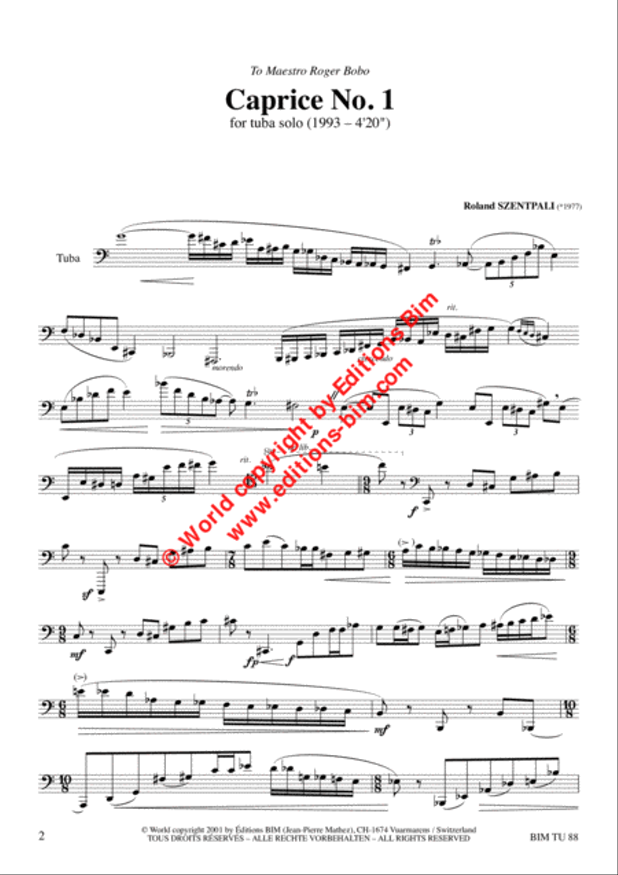 Caprices N° 1, 2, 3 Caprices N° 1, 2, 3 Tuba scores gallery preview page 2