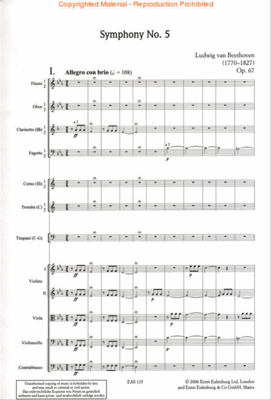 Symphony No. 5 In C Minor, Op. 67 Orchestra scores gallery preview page 2