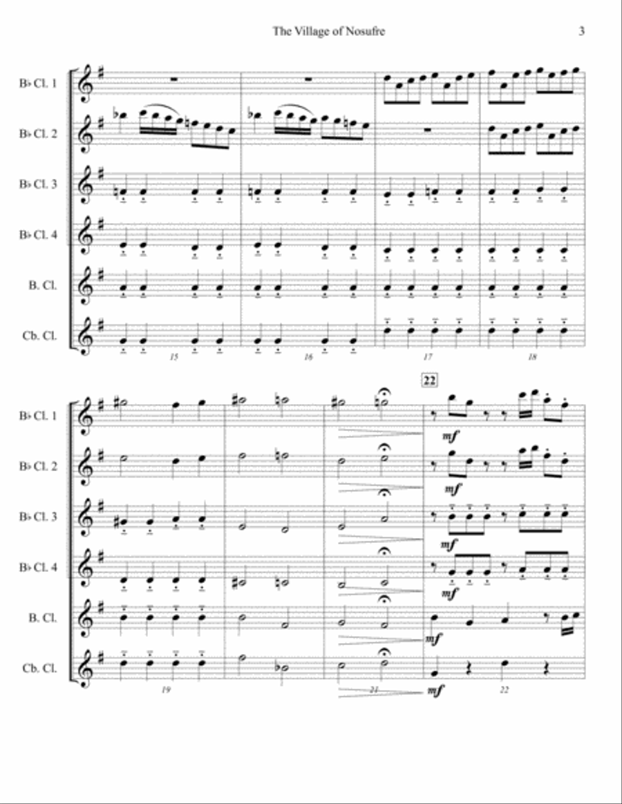 Village of Nosufre Woodwind Ensemble scores gallery preview page 3
