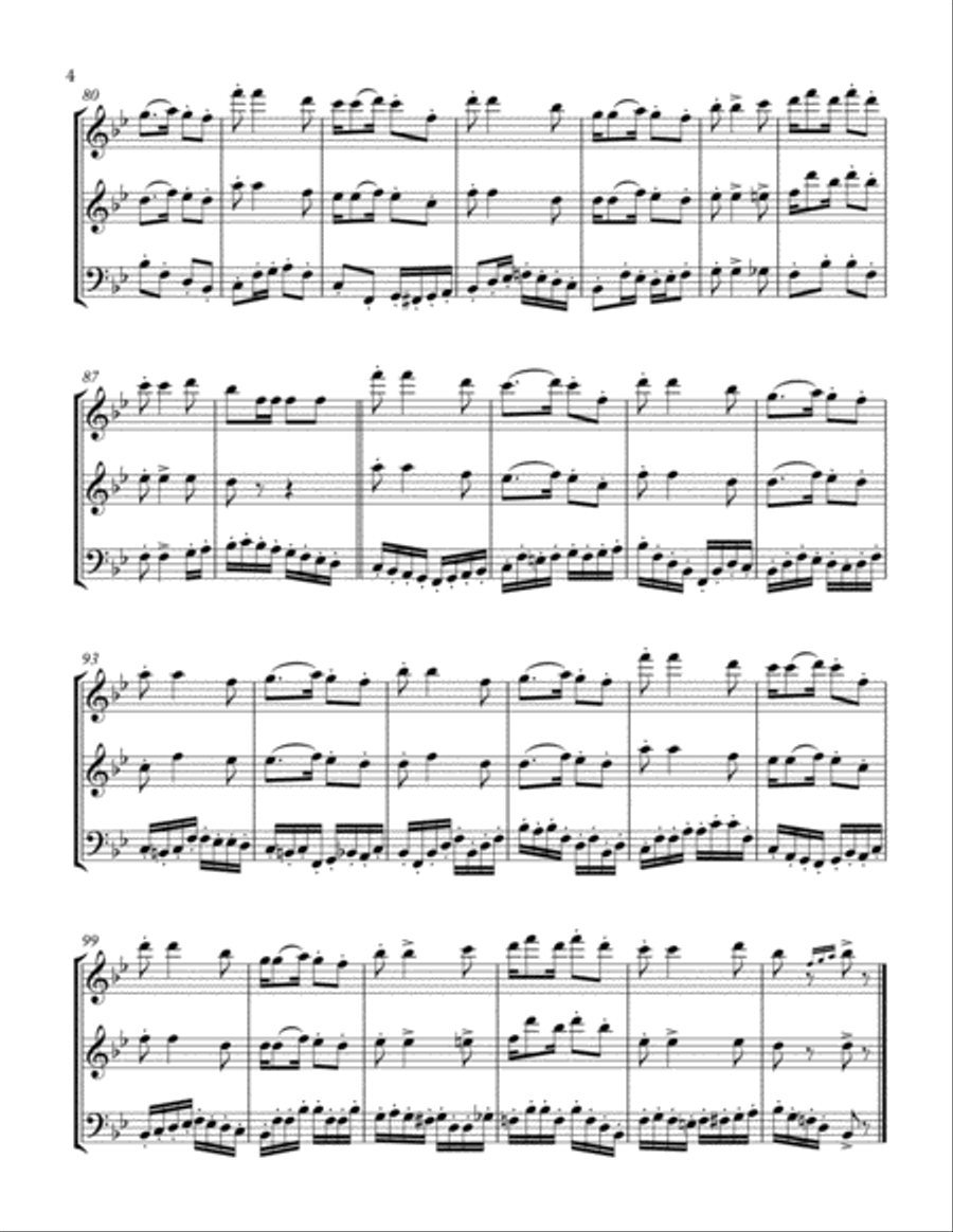 Alabama Dream (Cakewalk), by George D. Bernard (1899), arranged for 2 Flutes & Bassoon Woodwind Trio scores gallery preview page 4