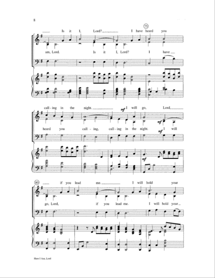 Here I Am, Lord 3-Part scores gallery preview page 8