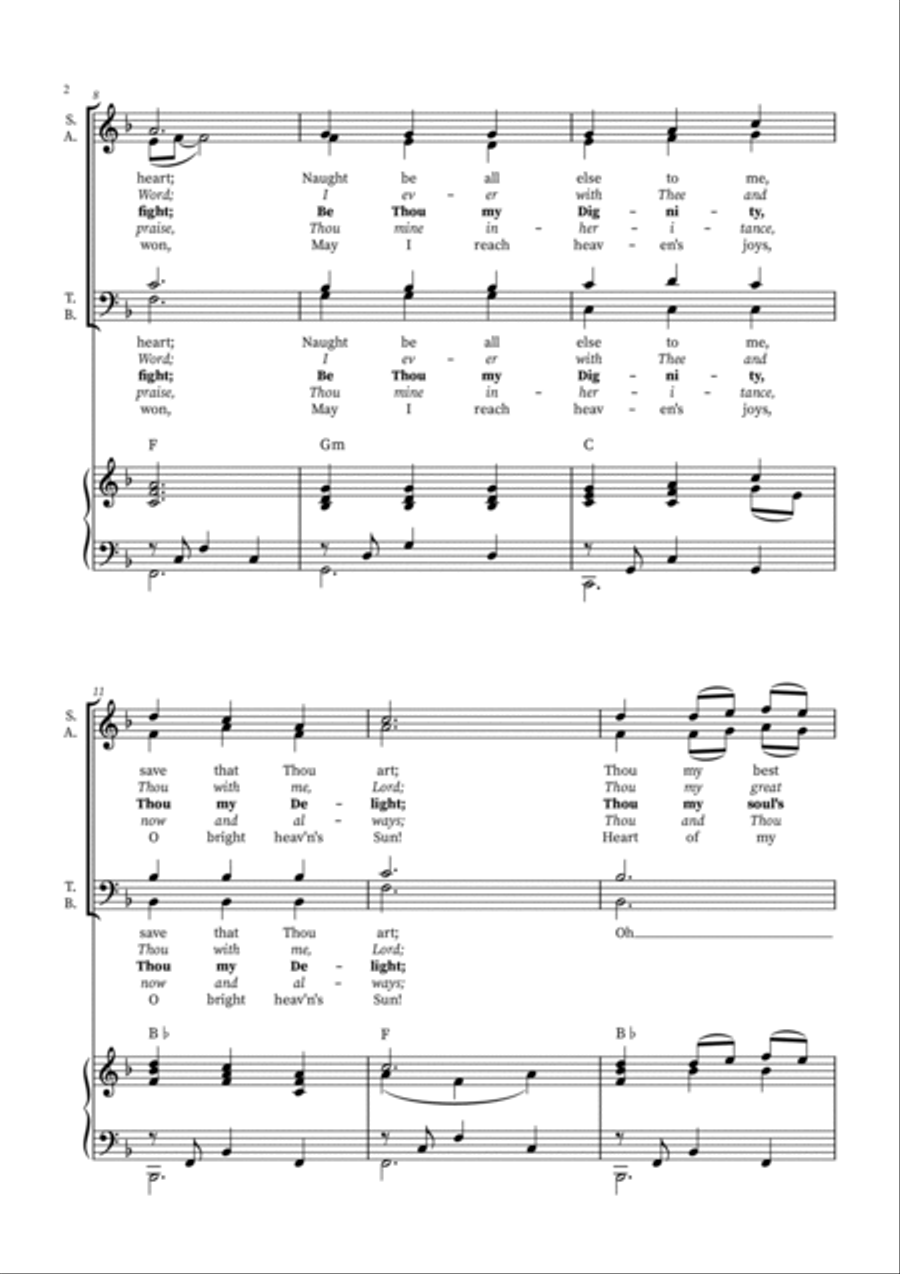 Be Thou My Vision - SATB Arrangement for Choir with Piano Accompaniment 4-Part scores gallery preview page 2