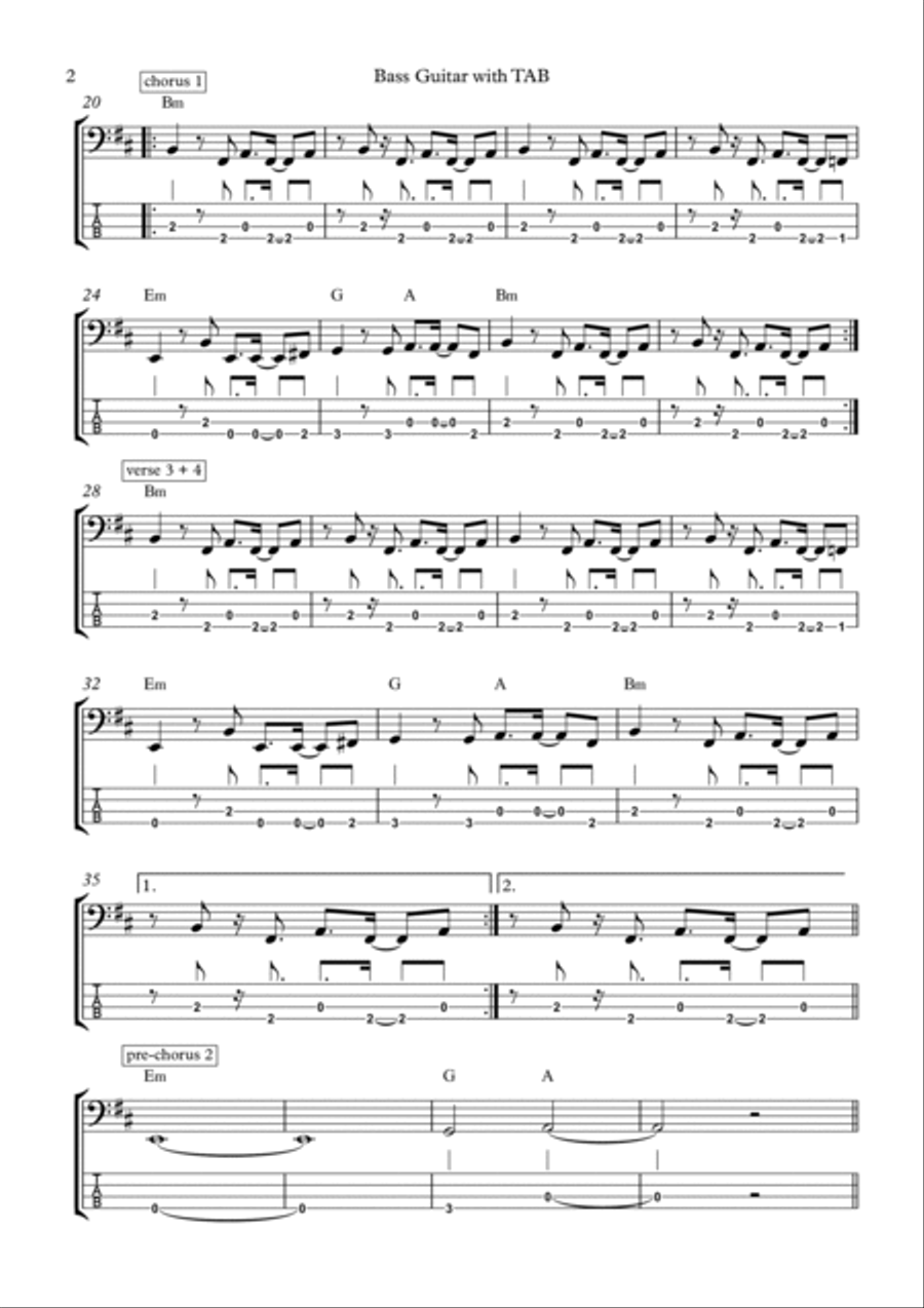 No Roots Bass Guitar scores gallery preview page 2