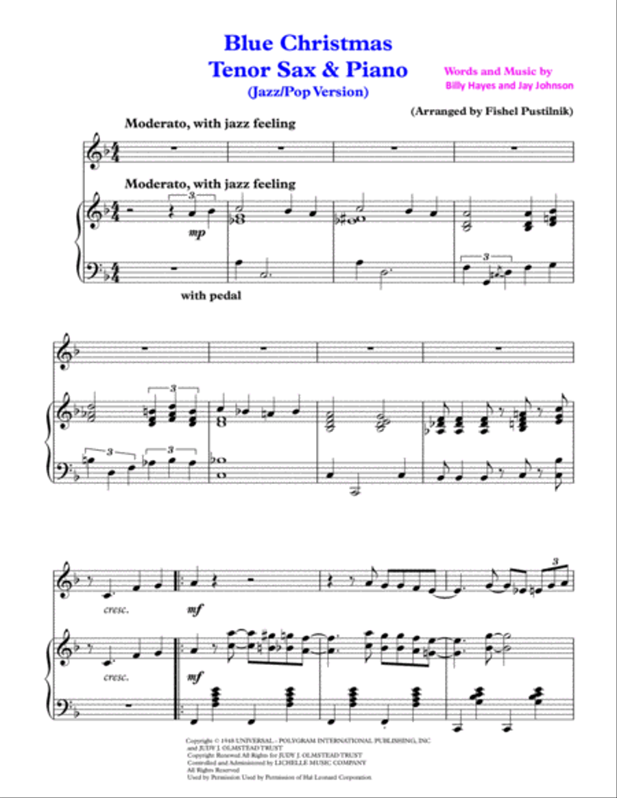 Blue Christmas Woodwind Duet scores gallery preview page 2