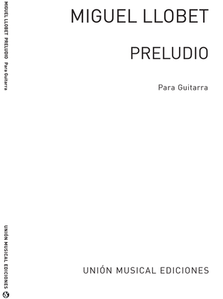 Book cover for Preludio En Mi Mayor E Major Guitar