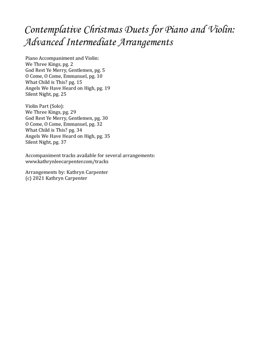 Contemplative Duets for Piano and Violin String Duet scores gallery preview page 1
