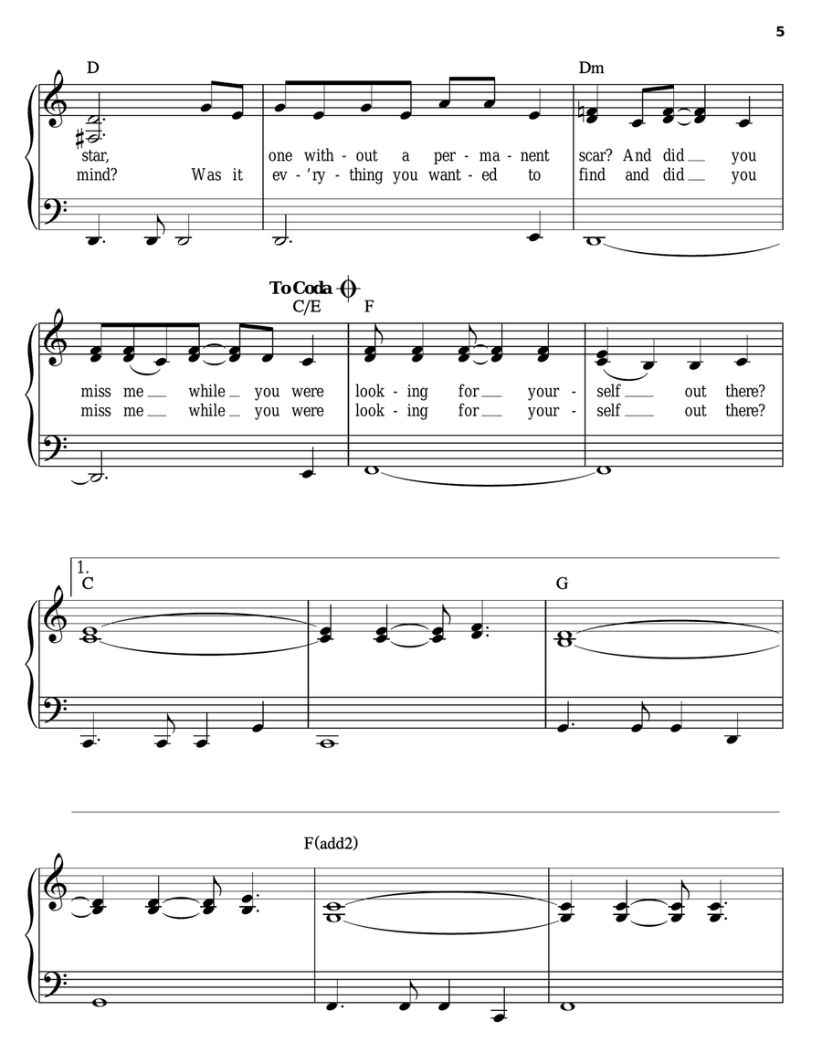 Drops Of Jupiter (Tell Me) Easy Piano scores gallery preview page 5