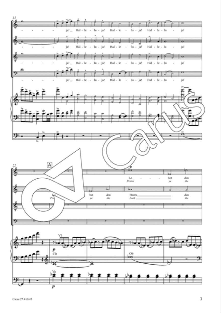 Halleluja! Praise ye the Lord in his sanctuary Divisi scores gallery preview page 6