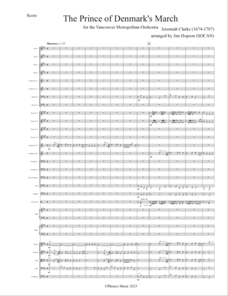 The Prince of Denmark's March (Trumpet Voluntary) Full Orchestra scores gallery preview page 3