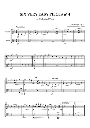 Book cover for Six Very Easy Pieces nº 4 (Andantino) - Violin and Viola
