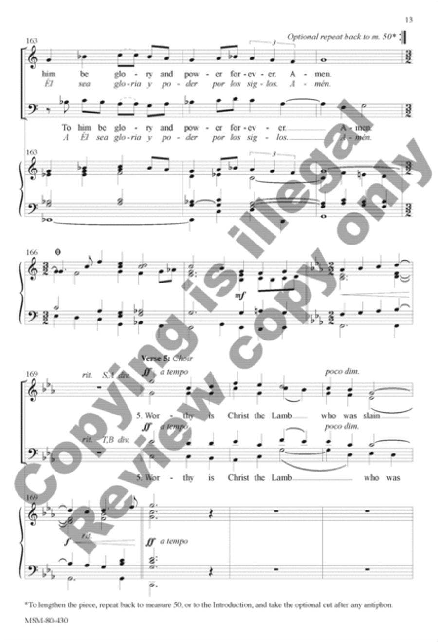 Canticle of Jesus Christ, Our Redeemer 4-Part scores gallery preview page 28