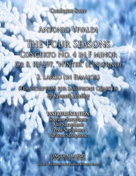 Vivaldi – L’inverno “Winter” 2. Largo from The Four Seasons - (for Saxophone Quartet SATB) image number null