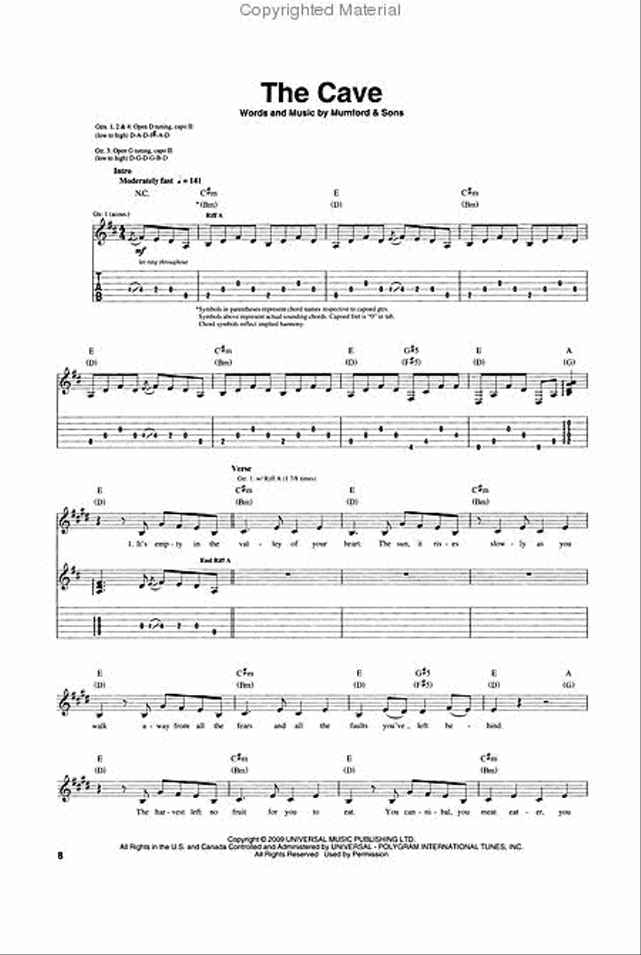 Mumford & Sons - Sigh No More Electric Guitar scores gallery preview page 3