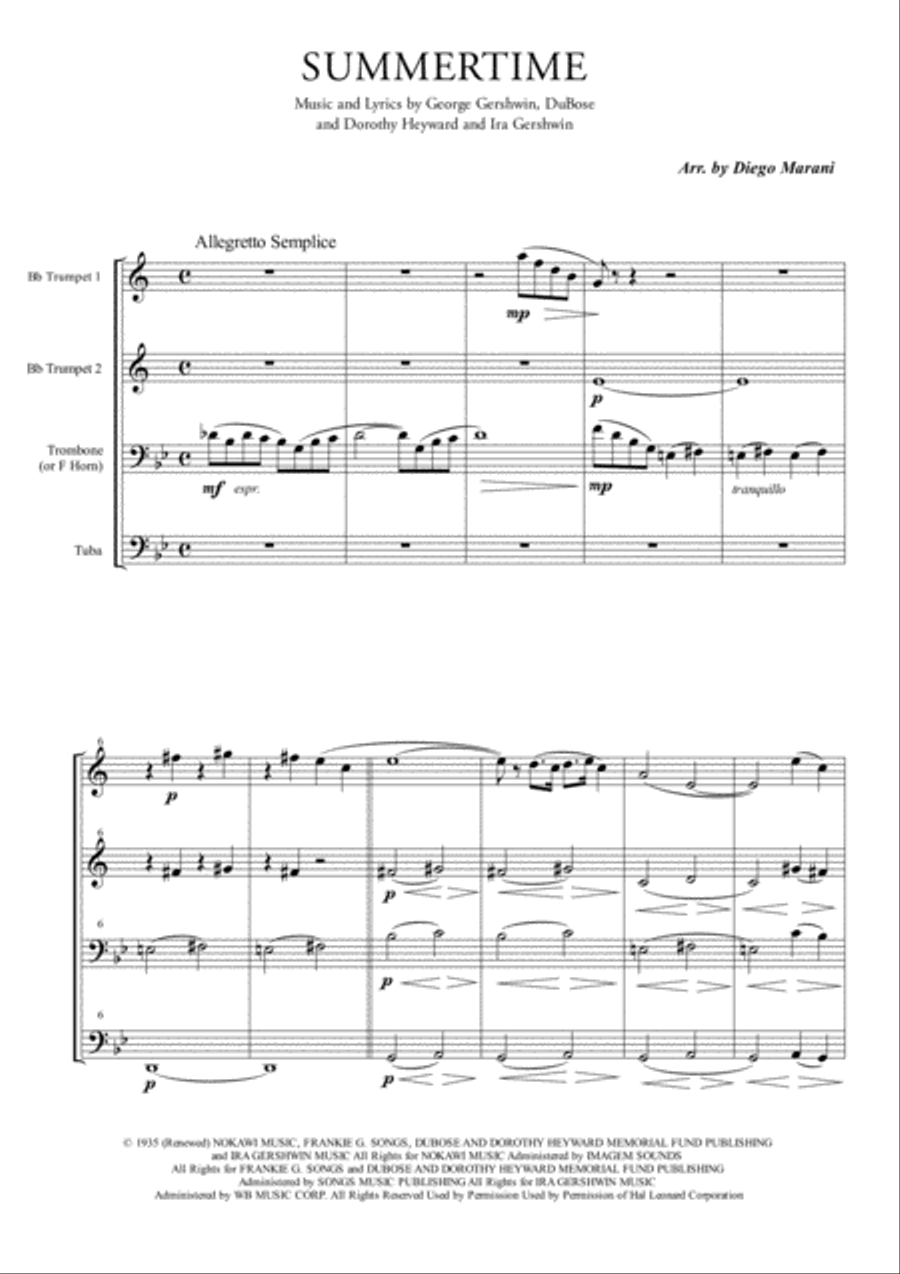 Summertime Summertime Brass Ensemble scores gallery preview page 2