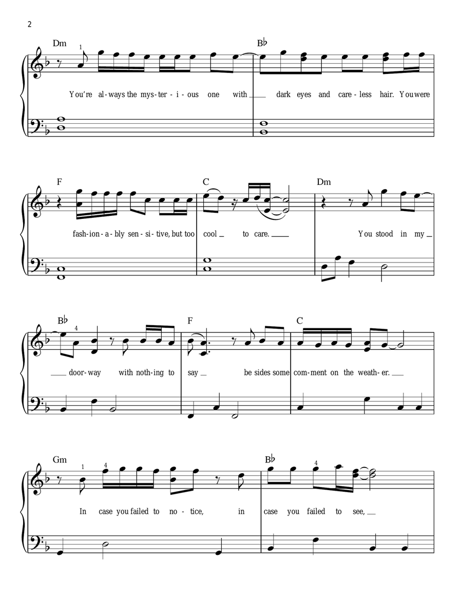 Foolish Games Easy Piano scores gallery preview page 2