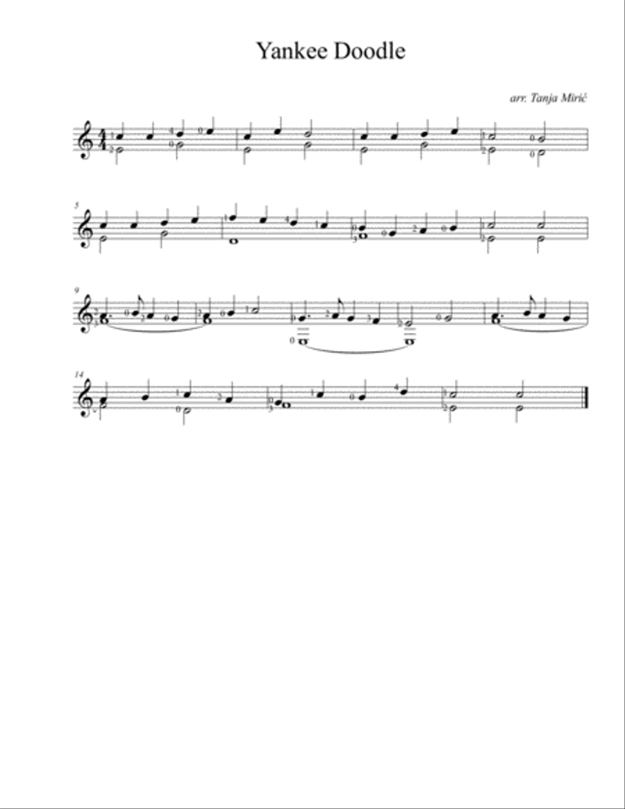 Yankee Doodle Yankee Doodle Acoustic Guitar scores gallery preview page 1