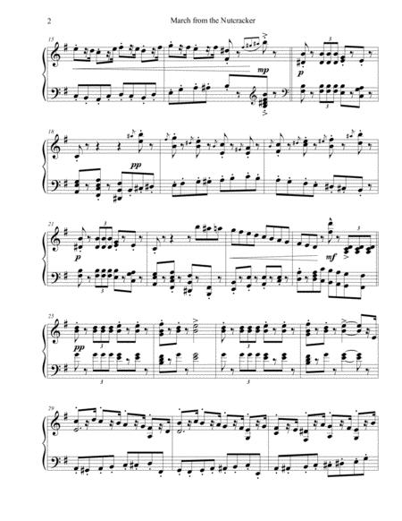 March from The Nutcracker.  This version has the countermelody and thrilling string runs (listen to the audio sample at 1:36) that the Schirmer arrangement lacks. image number null