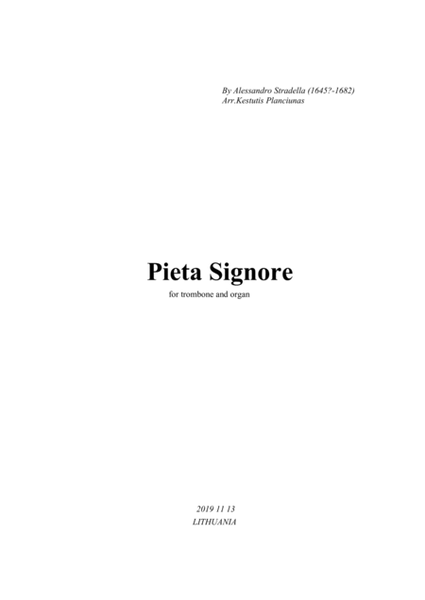 Pieta Signore (For trombone and organ) image number null