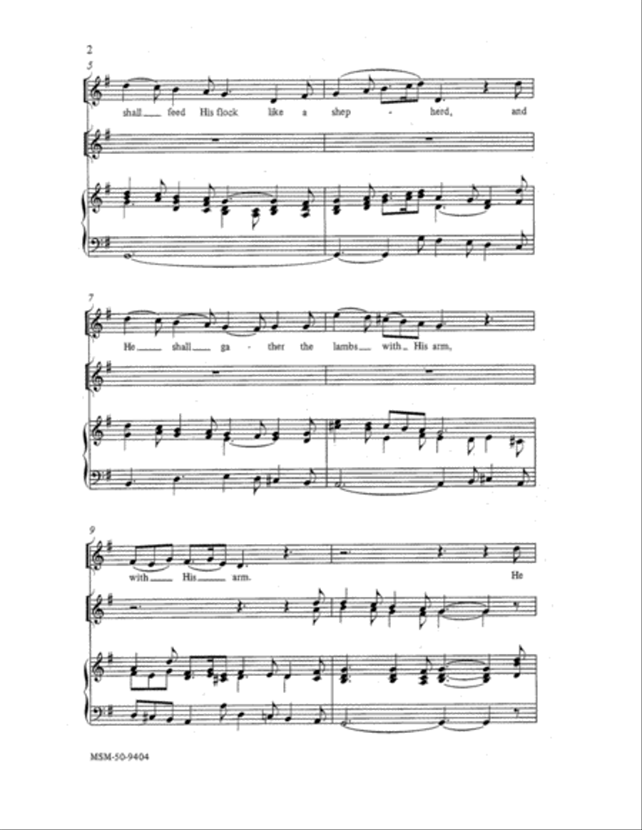 He Shall Feed His Flock Unison Choir scores gallery preview page 3