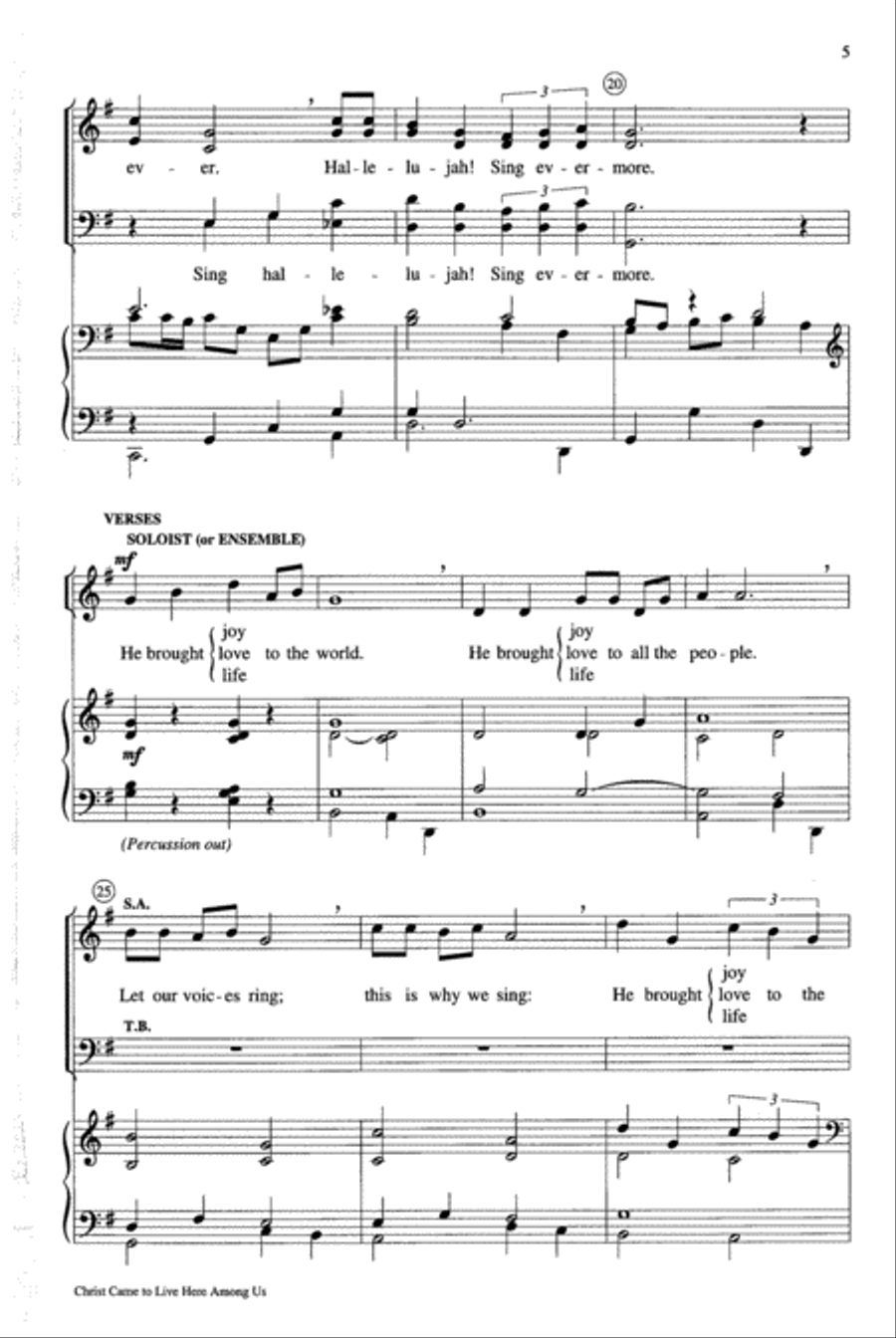 Christ Came to Live Here Among Us 4-Part scores gallery preview page 4