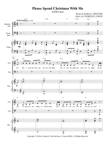 Please Spend Christmas With Me - SATB Choir image number null