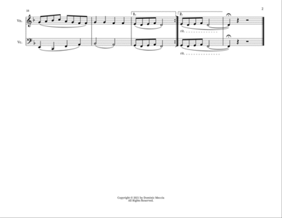 Hatikvah (With Hope) String Duet scores gallery preview page 2