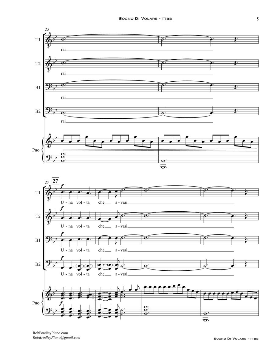Sogno Di Volare TTBB scores gallery preview page 5
