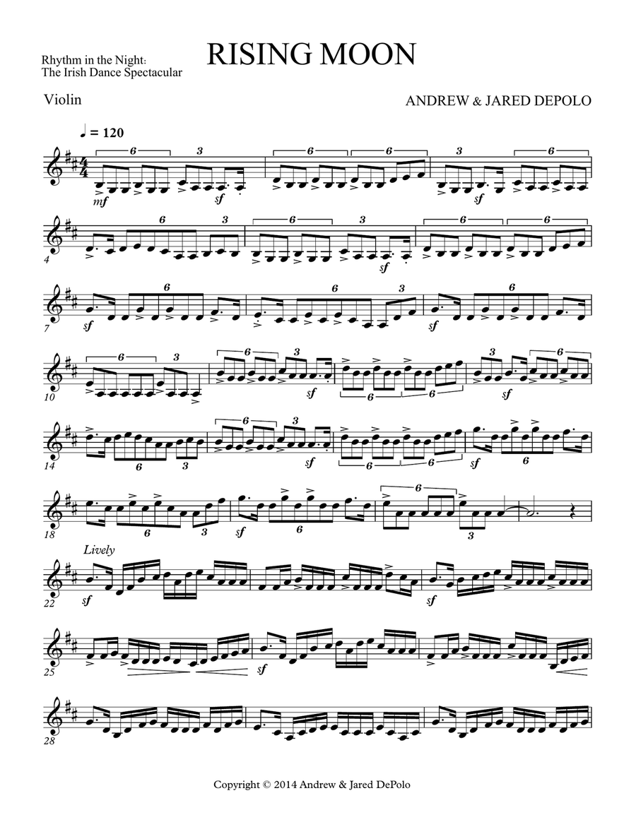 Rhythm in the Night - Rising Moon - Violin Violin Solo scores gallery preview page 1