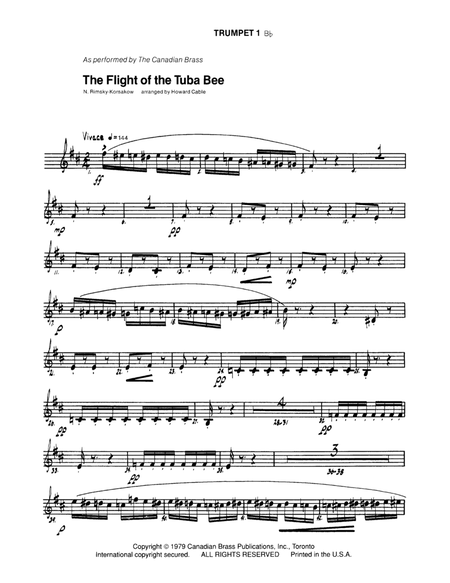 The Flight of the Tuba Bee - Bb Trumpet 1 (Brass Quintet)