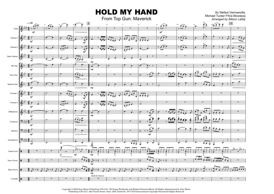 Hold My Hand Hold My Hand Marching Band scores gallery preview page 1