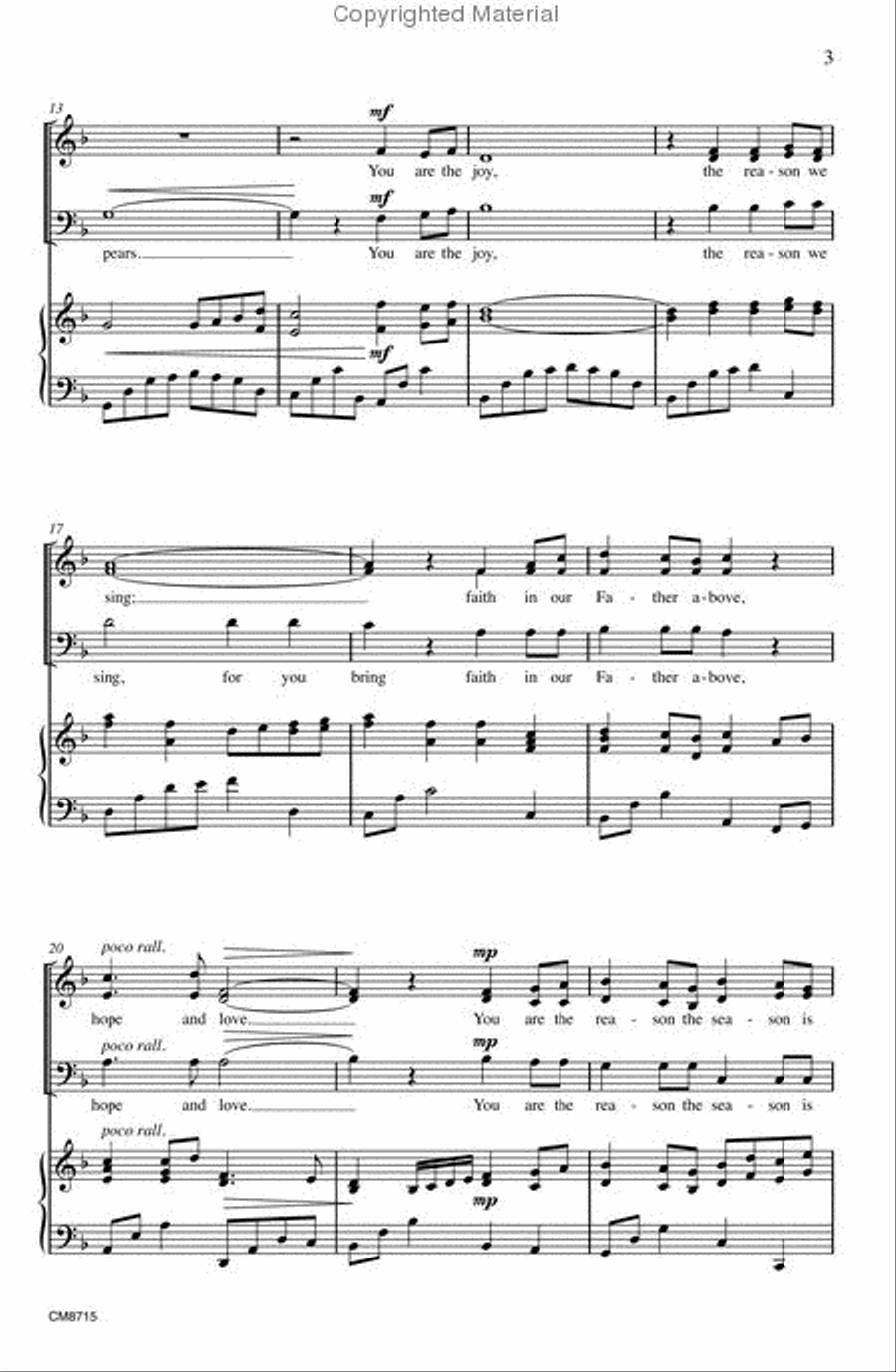 You Are The Reason 3-Part scores gallery preview page 3