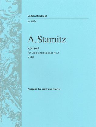 Book cover for Viola Concerto No. 3 in G major