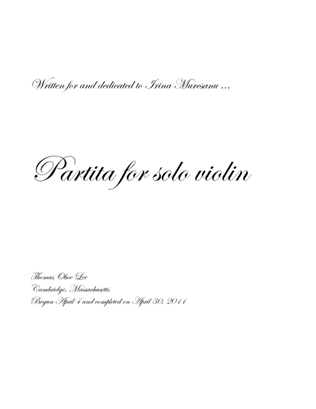 Partita for Solo Violin (2011)