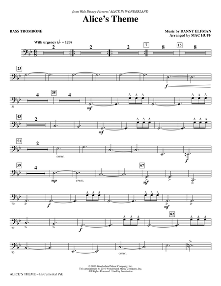 Alice's Theme (from Alice In Wonderland) (arr. Mac Huff) - Bass Trombone