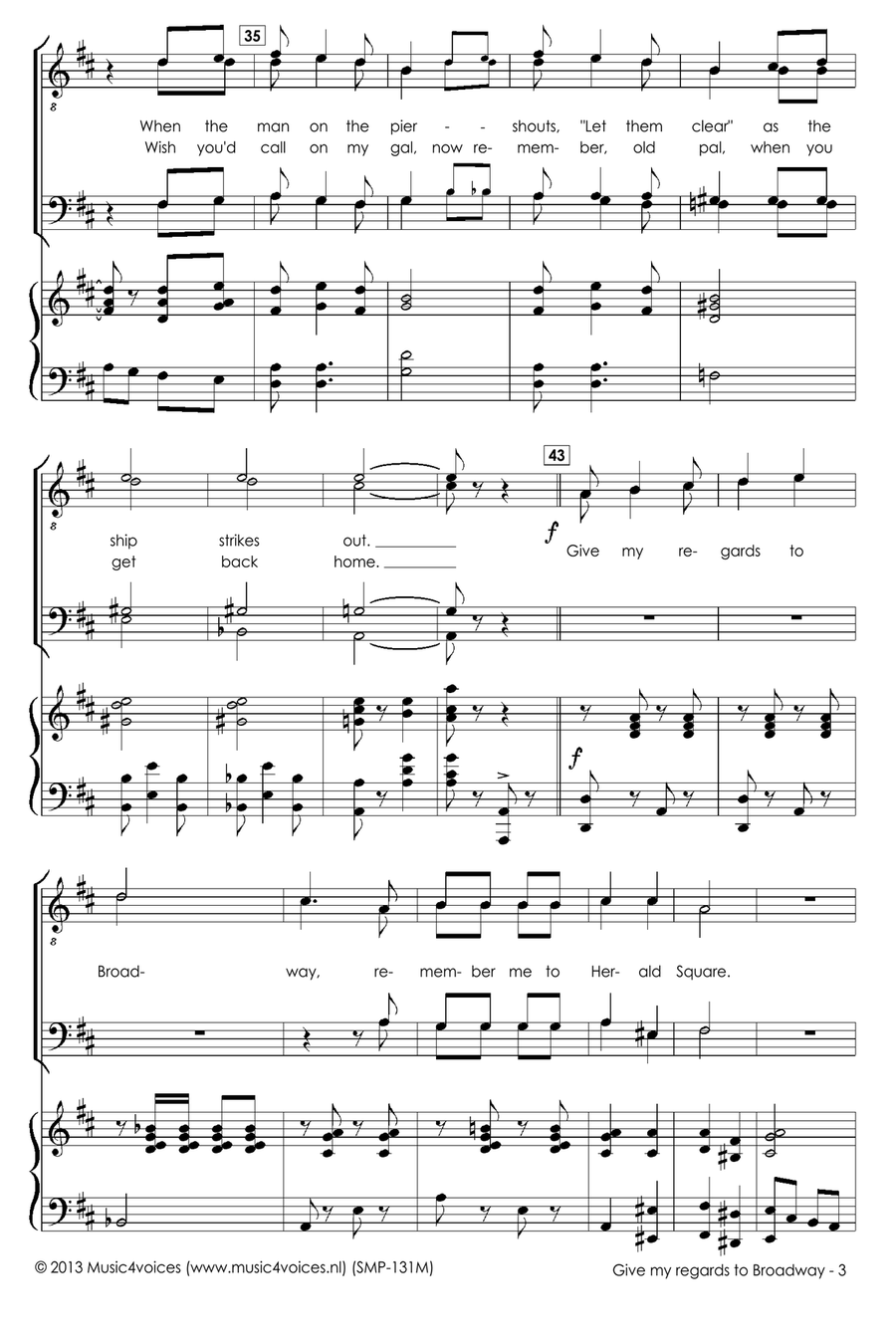 Give my regards to Broadway TTBB scores gallery preview page 5