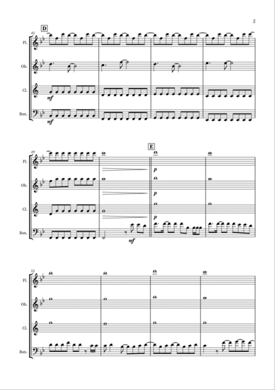 All Too Well Woodwind Quartet scores gallery preview page 5