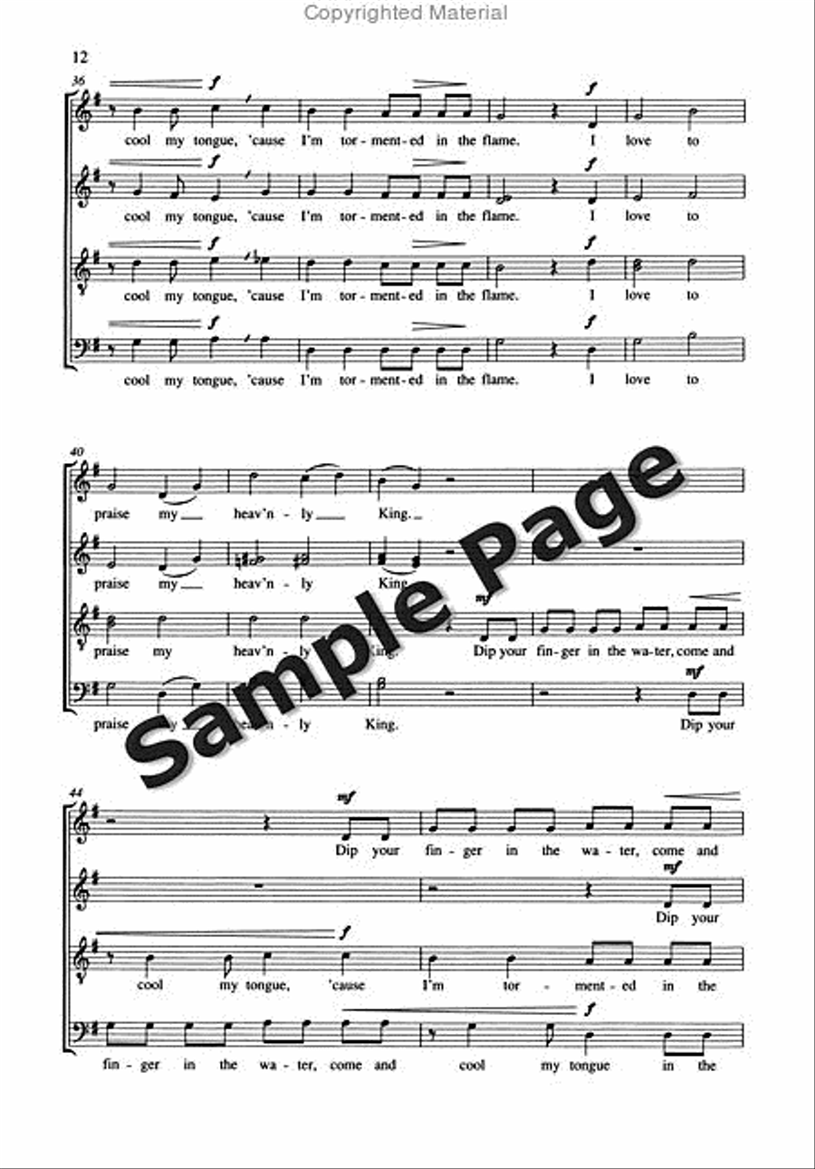 Spirituals And Gospels,4 Ch.sc 4-Part scores gallery preview page 13