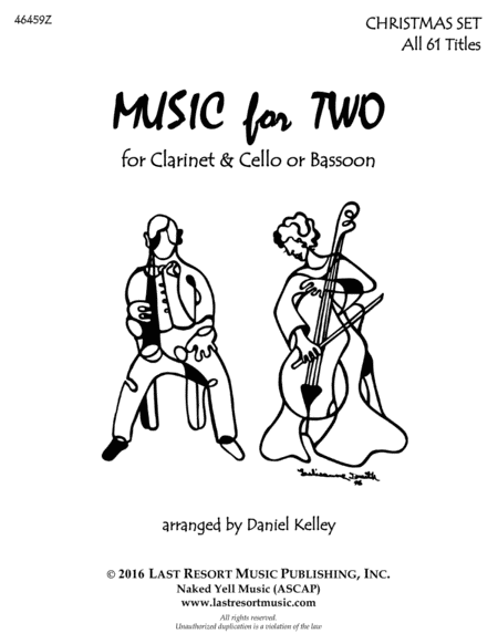 Christmas Duets for Clarinet and Bassoon or Clarinet & Cello - Complete Set - Music for Two