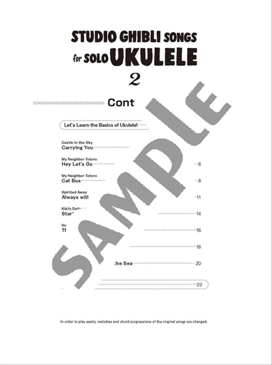 Studio Ghibli Songs for Solo Ukulele Vol.2/English Version Percussion scores gallery preview page 2