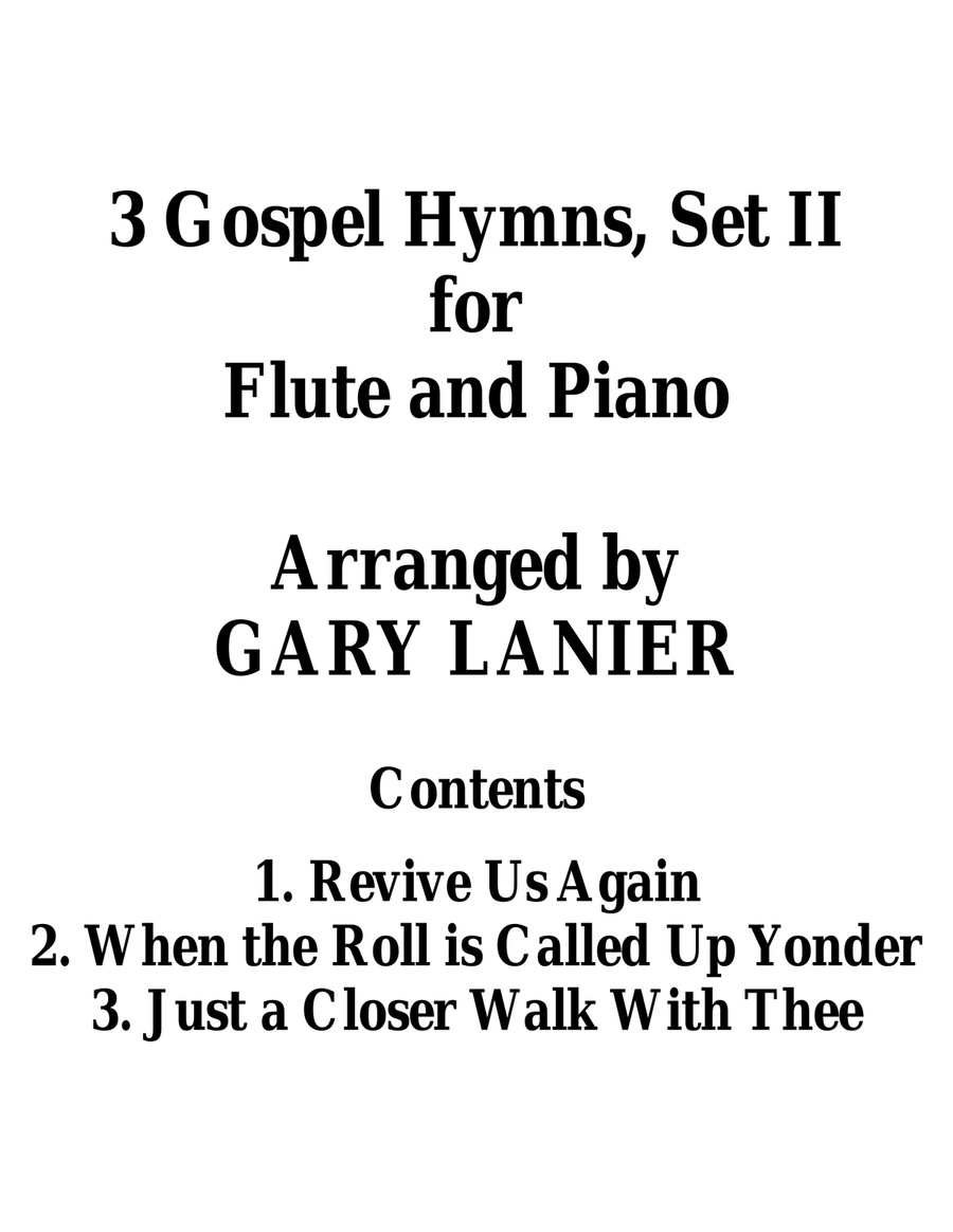 3 GOSPEL HYMNS, SET II (Duets for Flute & Piano) Woodwind Duet scores gallery preview page 2