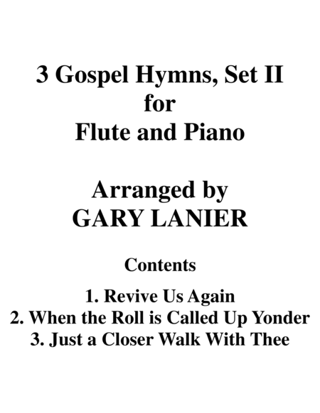 3 GOSPEL HYMNS, SET II (Duets for Flute & Piano) image number null