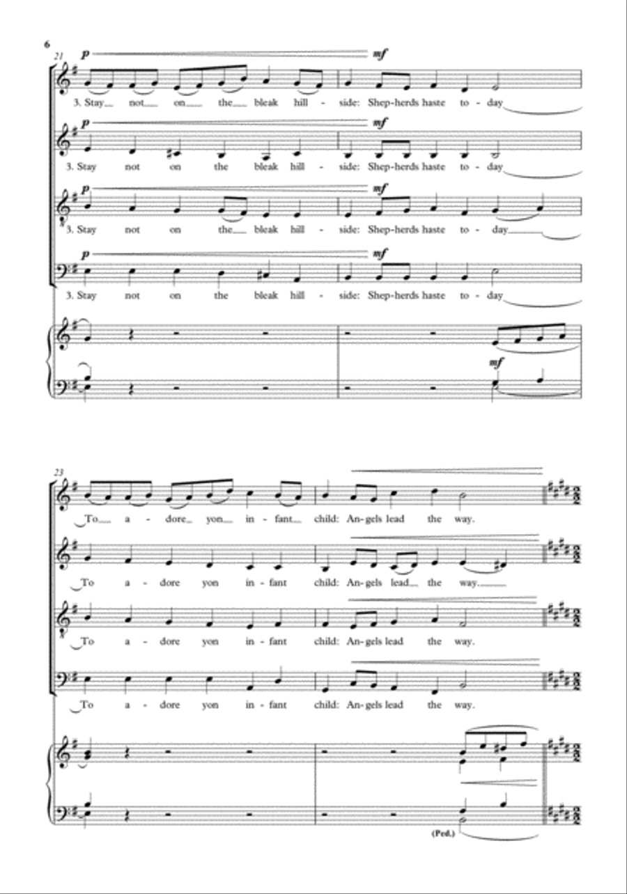 Shepherds, guarding your flocks 4-Part scores gallery preview page 6