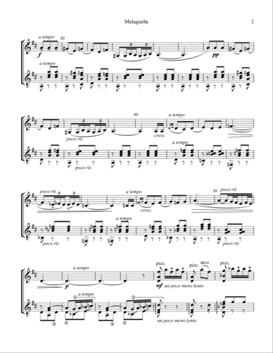 4 Spanish Dances by Sarasate for violin and guitar String Duet scores gallery preview page 3